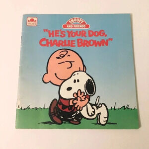 Vintage 1987 Golden Story Book Snoopy Hes  Your Dog Charlie Brown Book